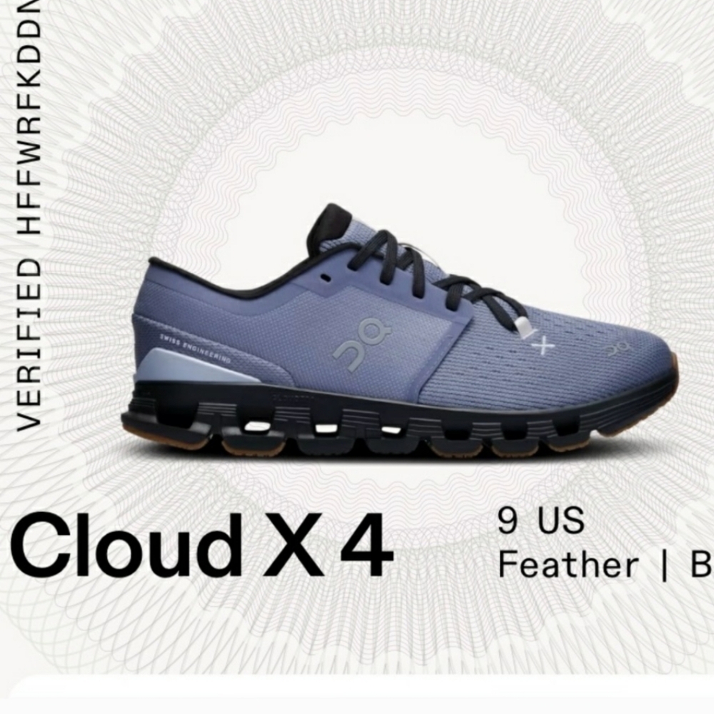 On Running Cloud X 4 Athletic Shoes in Light Blue and Black